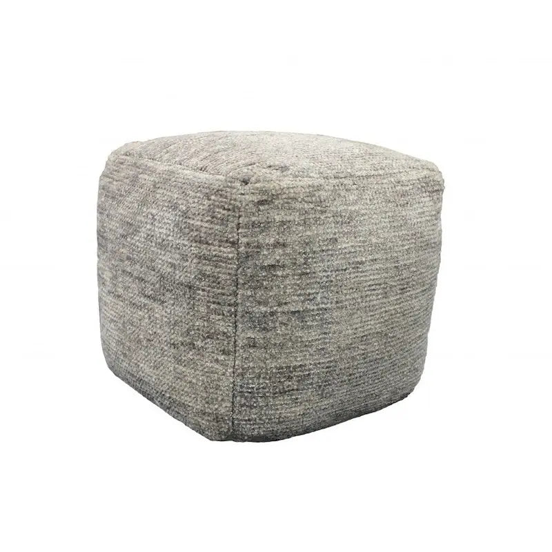 Poufs/Ottomans en cube de laine grise (18 pouces)