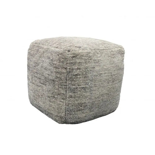 Poufs/Ottomans en cube de laine grise (18 pouces)