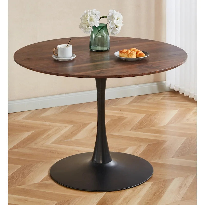 Table moderne avec plateau en MDF et pieds en métal pour les cuisines de petits espaces, utilisation multifonctionnelle et salon