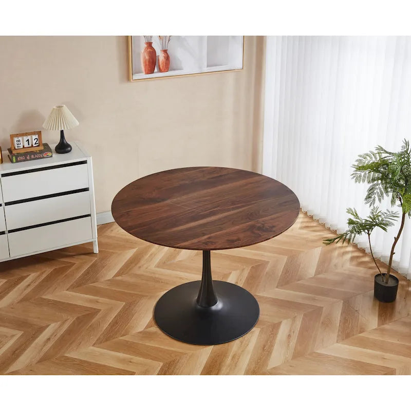 Table moderne avec plateau en MDF et pieds en métal pour les cuisines de petits espaces, utilisation multifonctionnelle et salon