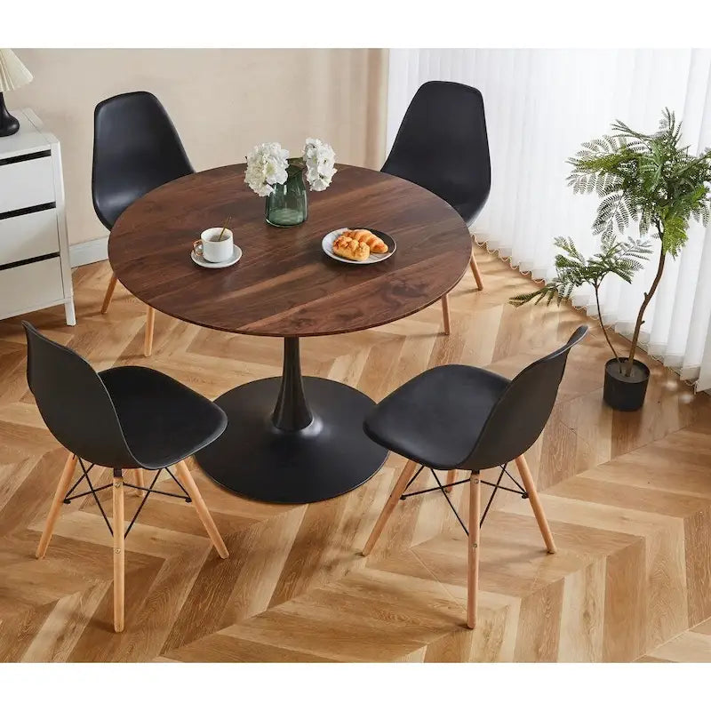 Table moderne avec plateau en MDF et pieds en métal pour les cuisines de petits espaces, utilisation multifonctionnelle et salon