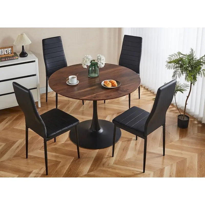 Table moderne avec plateau en MDF et pieds en métal pour les cuisines de petits espaces, utilisation multifonctionnelle et salon