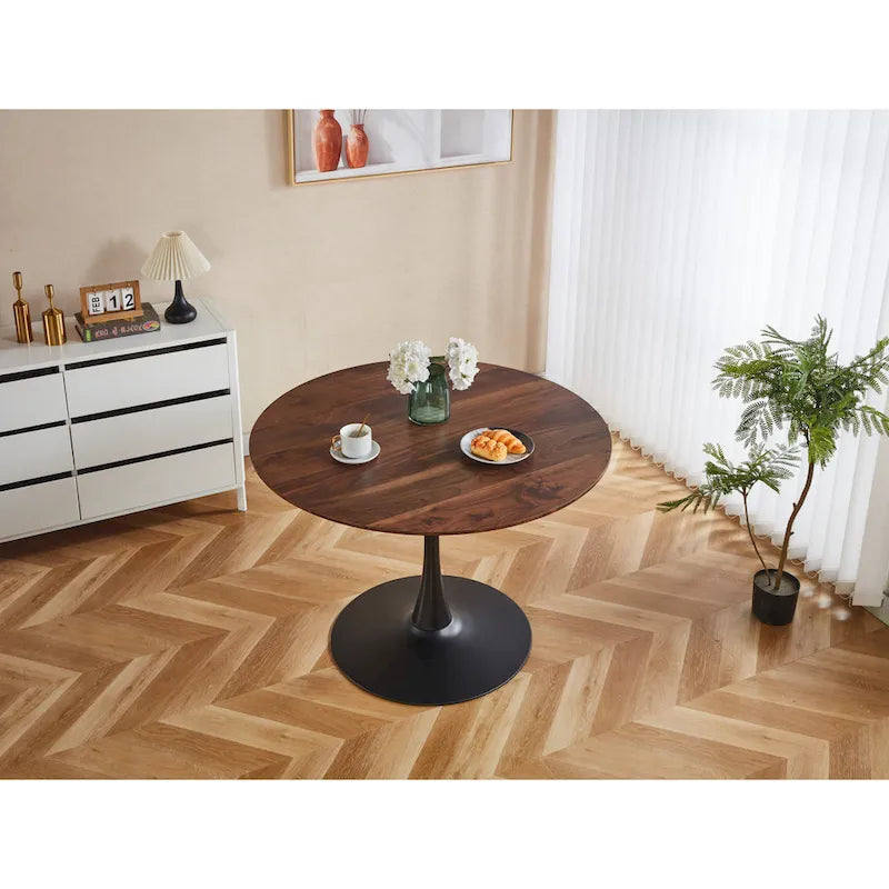 Table moderne avec plateau en MDF et pieds en métal pour les cuisines de petits espaces, utilisation multifonctionnelle et salon