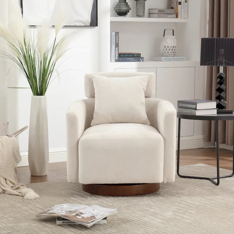 Fauteuil pivotant à 360 degrés, Fauteuil capitonné en chenille