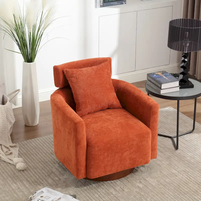 Fauteuil pivotant à 360 degrés, Fauteuil capitonné en chenille