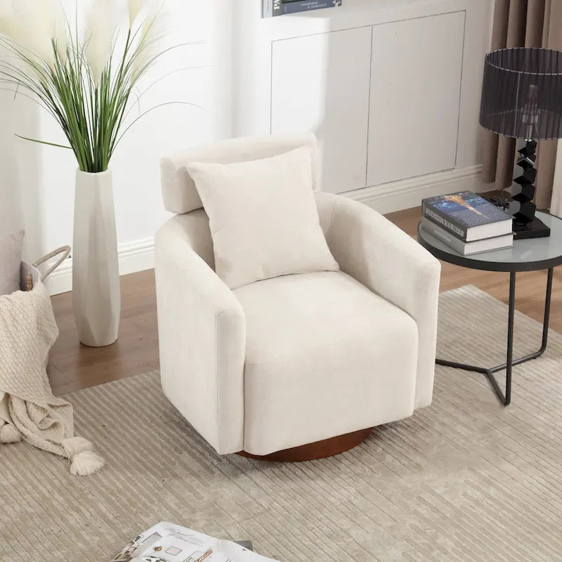 Fauteuil pivotant à 360 degrés, Fauteuil capitonné en chenille