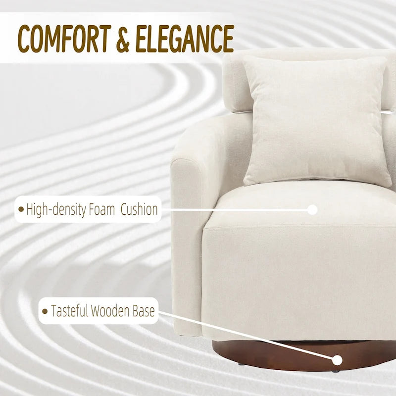Fauteuil pivotant à 360 degrés, Fauteuil capitonné en chenille