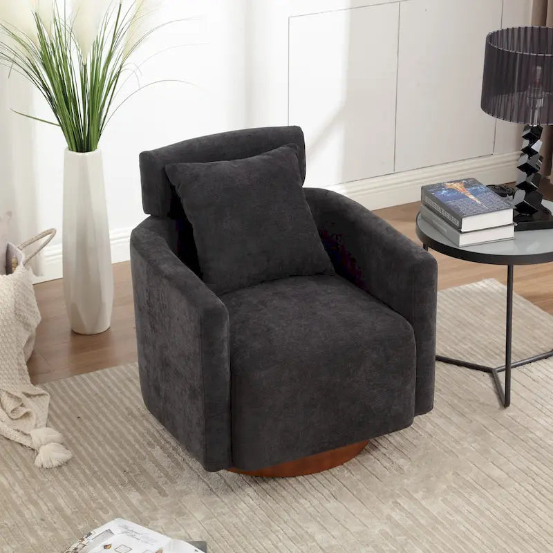 Fauteuil pivotant à 360 degrés, Fauteuil capitonné en chenille