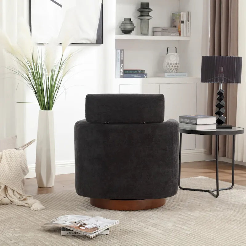 Fauteuil pivotant à 360 degrés, Fauteuil capitonné en chenille