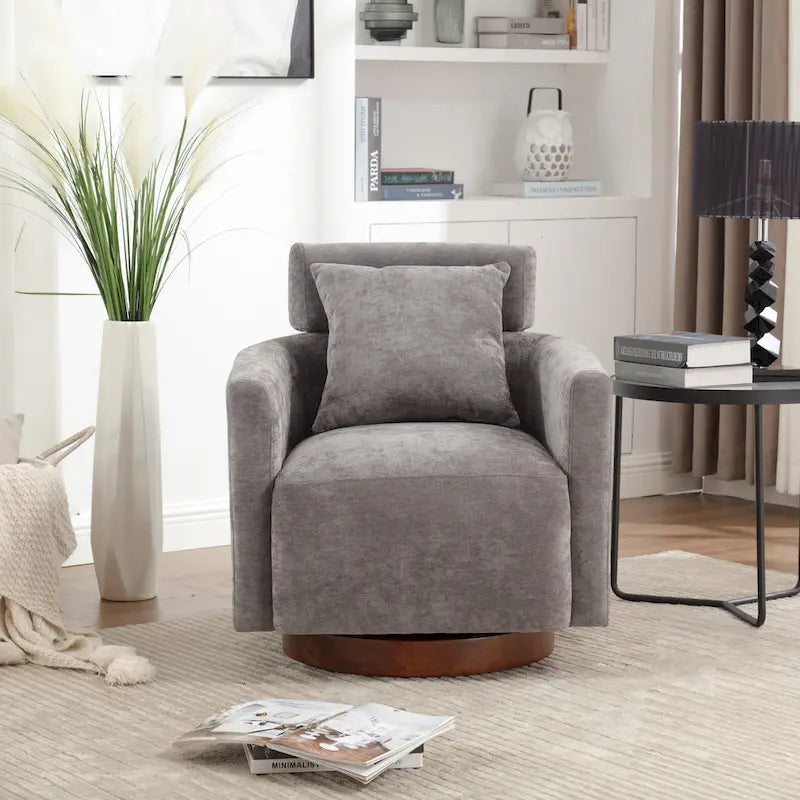 Fauteuil pivotant à 360 degrés, Fauteuil capitonné en chenille
