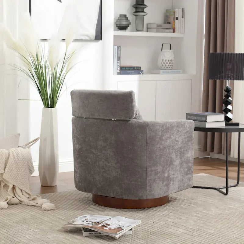 Fauteuil pivotant à 360 degrés, Fauteuil capitonné en chenille