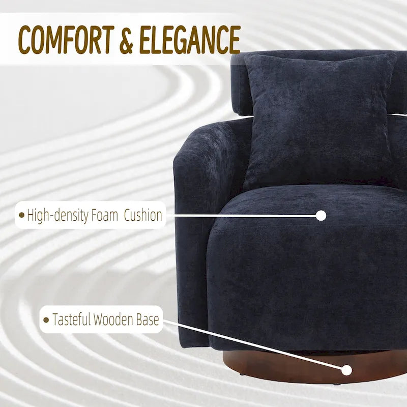 Fauteuil pivotant à 360 degrés, Fauteuil capitonné en chenille