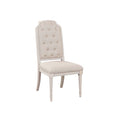 Chaise d'appoint moderne sans accoudoirs rembourrée de 20 pouces avec pieds en bois et coussin capitonné (lot de 2)