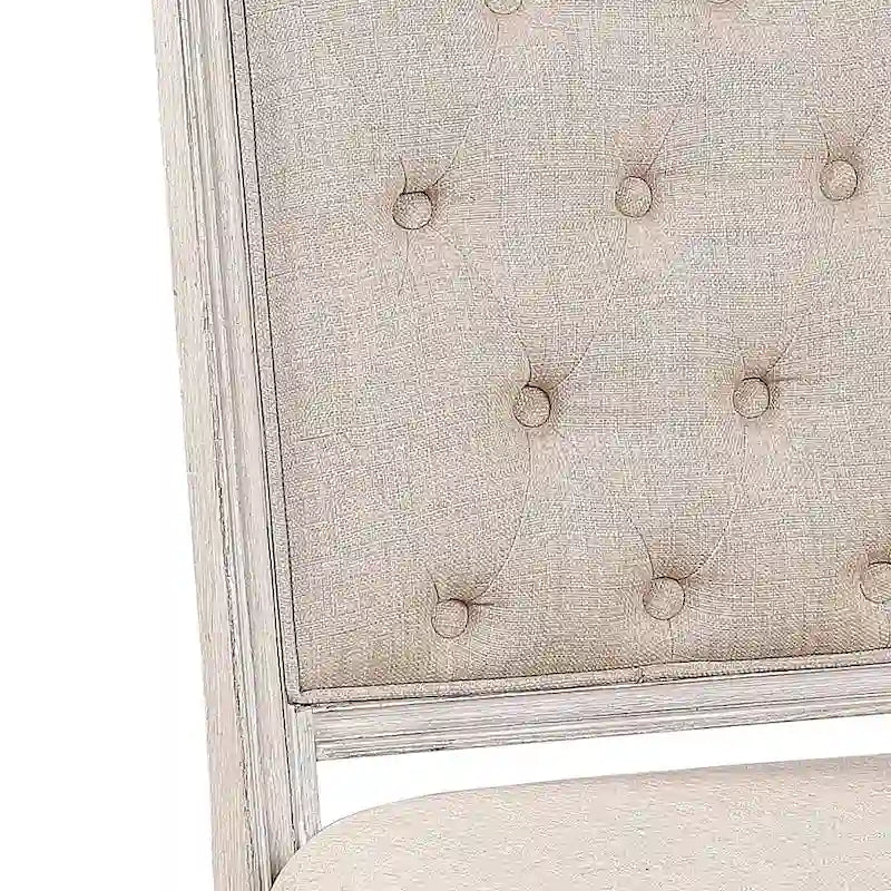 Chaise d'appoint moderne sans accoudoirs rembourrée de 20 pouces avec pieds en bois et coussin capitonné (lot de 2)