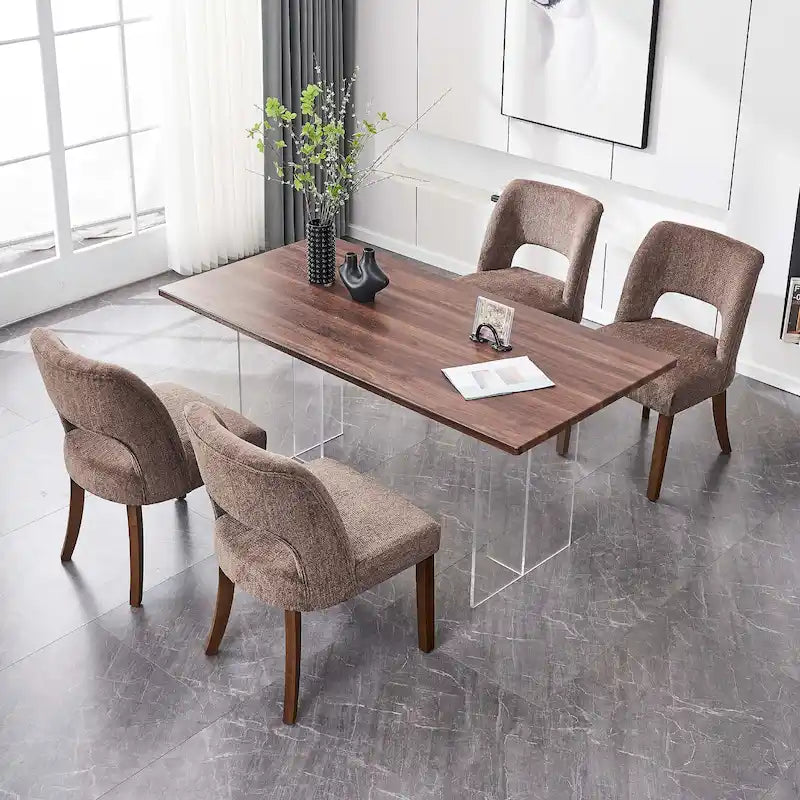 Lot de 4 chaises de salle à manger rembourrées en tissu
