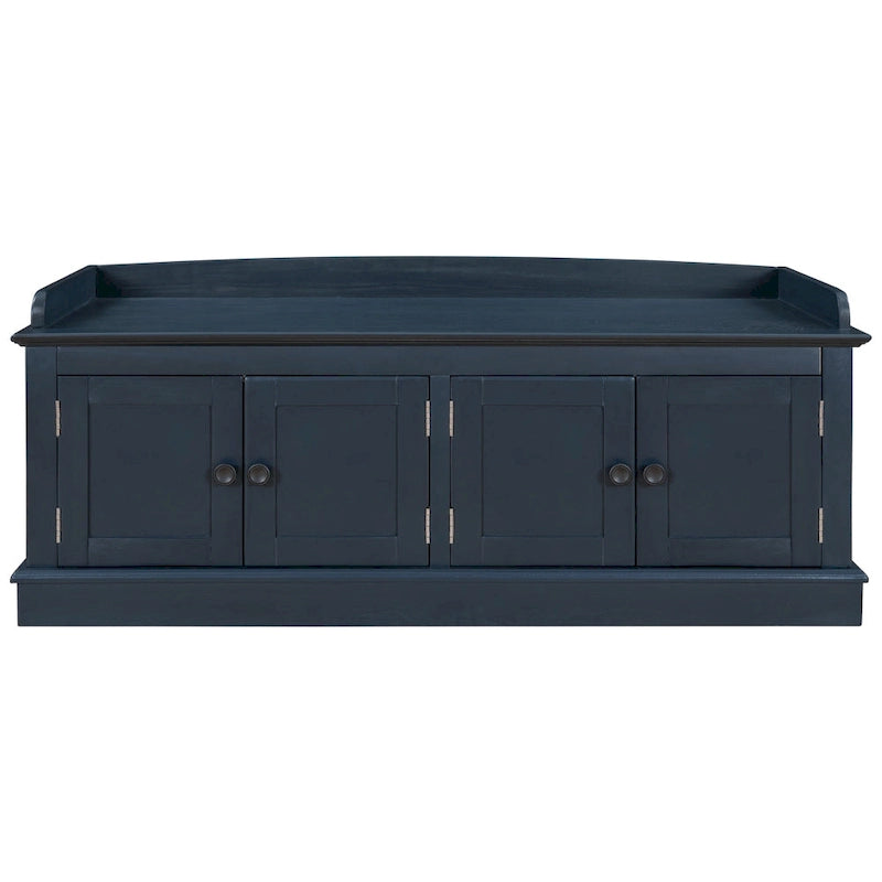 Banc de rangement avec 4 portes et étagères réglables