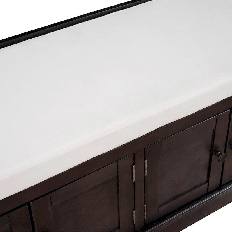 Banc de rangement avec 4 portes et étagères réglables