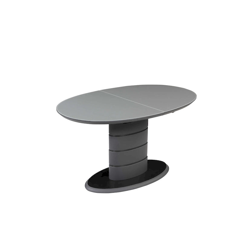Table à manger extensible avec piètement rayé Art déco