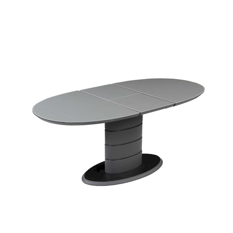 Table à manger extensible avec piètement rayé Art déco