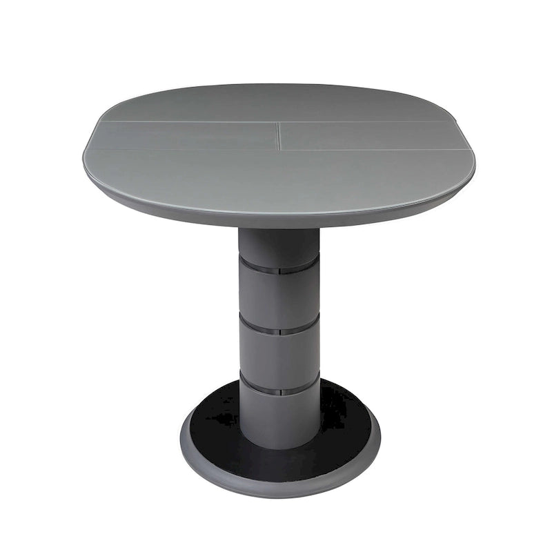 Table à manger extensible avec piètement rayé Art déco