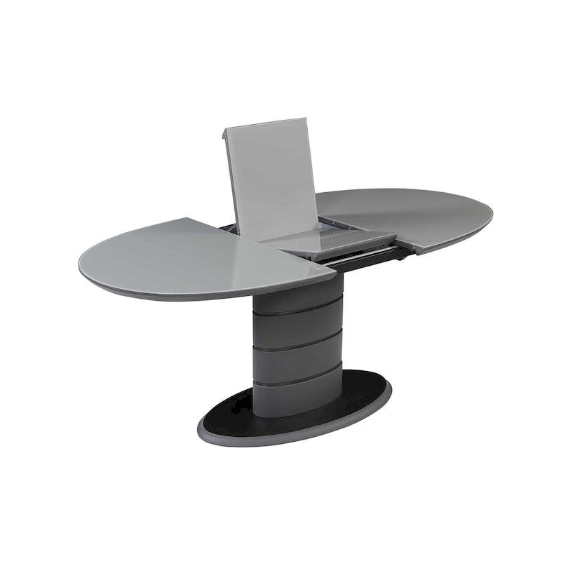 Table à manger extensible avec piètement rayé Art déco