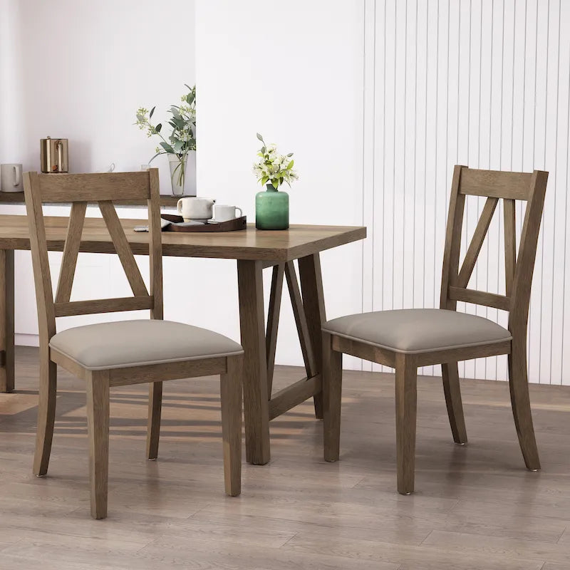Chaises de salle à manger rembourrées en bois de ferme (lot de 2) par - 20.00 L x 22.75 l x 39.00 H