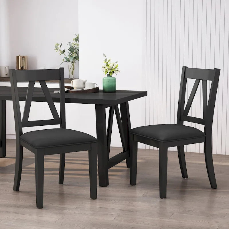 Chaises de salle à manger rembourrées en bois de ferme (lot de 2) par - 20.00 L x 22.75 l x 39.00 H