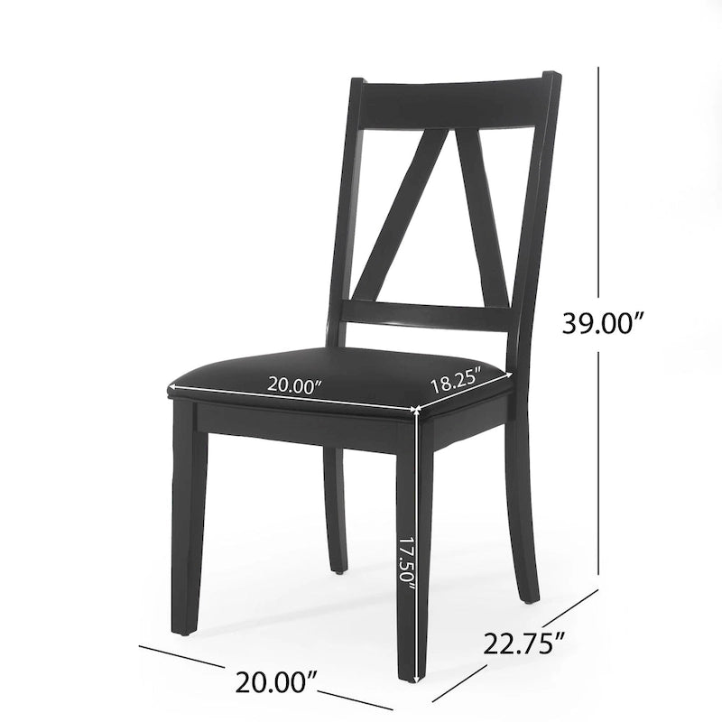 Chaises de salle à manger rembourrées en bois de ferme (lot de 2) par - 20.00 L x 22.75 l x 39.00 H