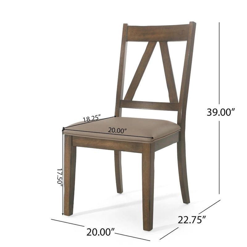 Chaises de salle à manger rembourrées en bois de ferme (lot de 2) par - 20.00 L x 22.75 l x 39.00 H