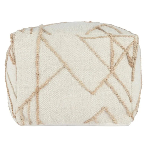 Pouf carré large ivoire 18 par