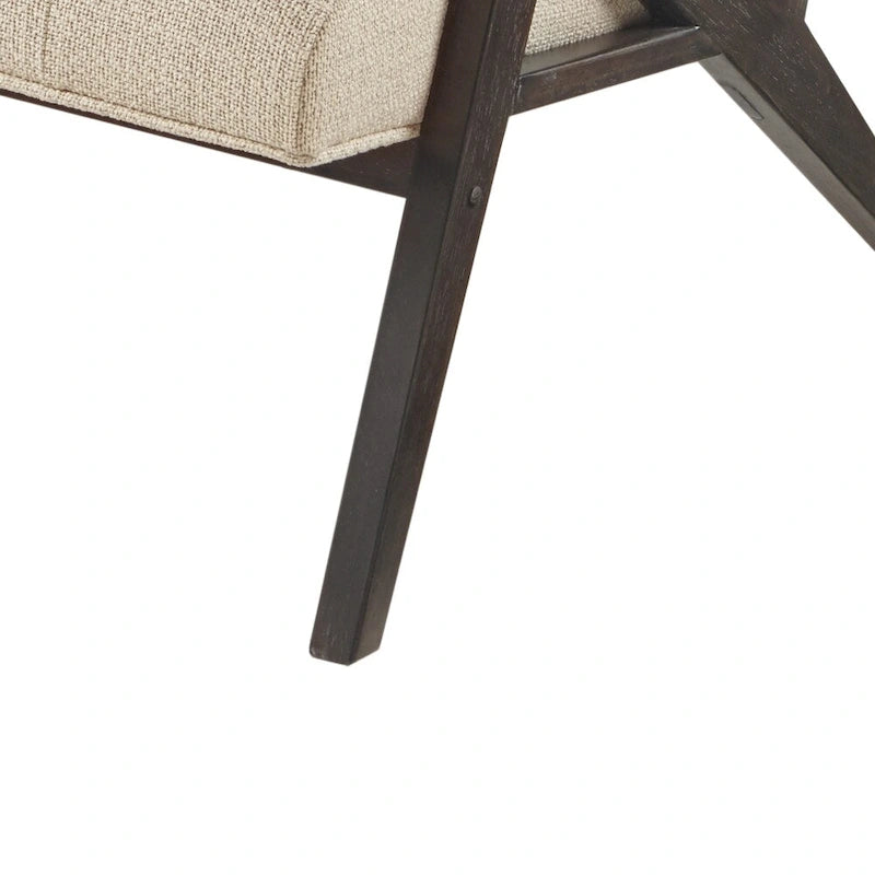 Fauteuil rembourré avec cadre en bois oblique