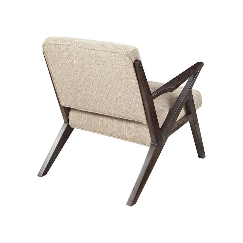 Fauteuil rembourré avec cadre en bois oblique