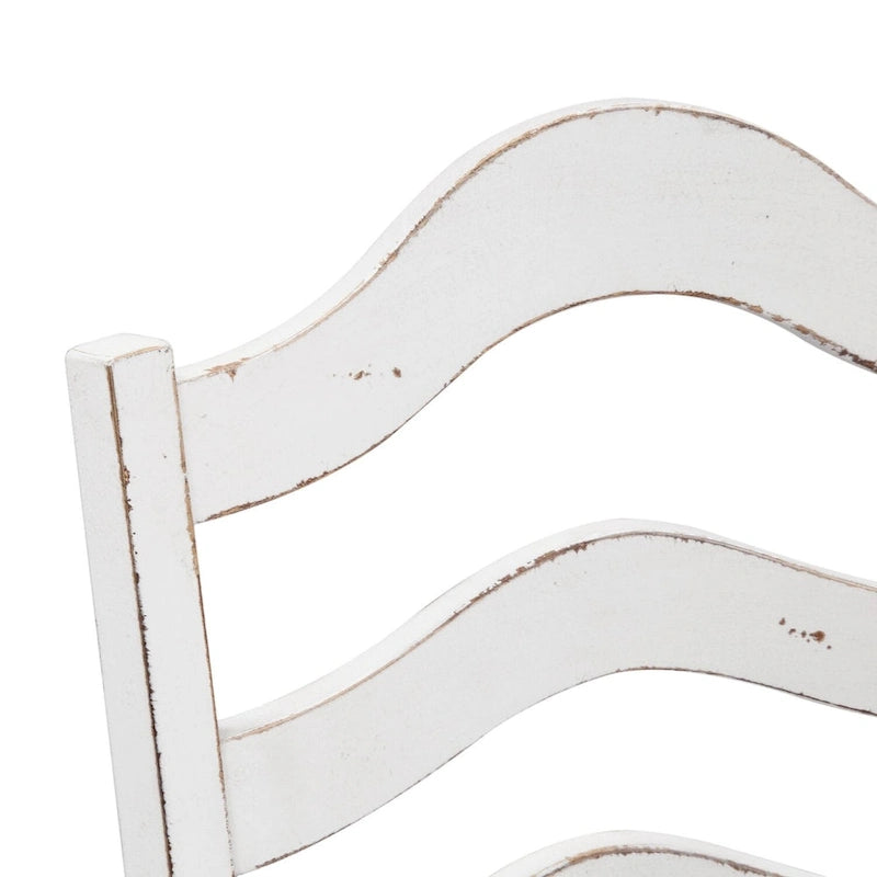 Chaise d'appoint à dossier échelle blanc antique (lot de 2)