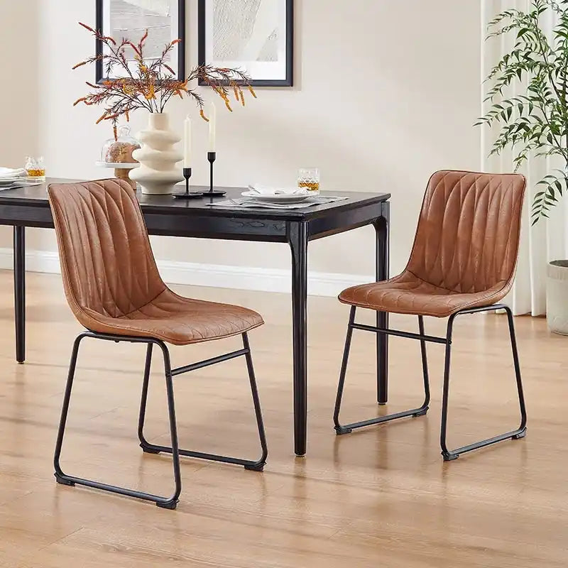 Chaise de salle à manger en similicuir (lot de 2)