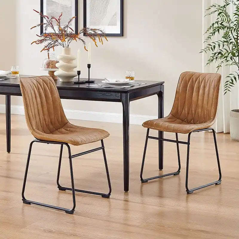 Chaise de salle à manger en similicuir (lot de 2)