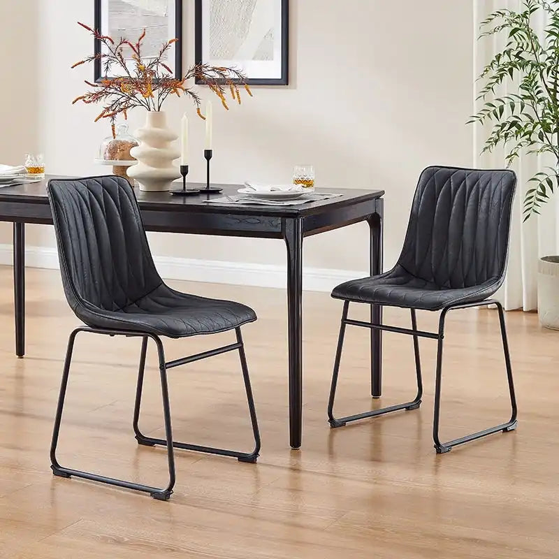 Chaise de salle à manger en similicuir (lot de 2)
