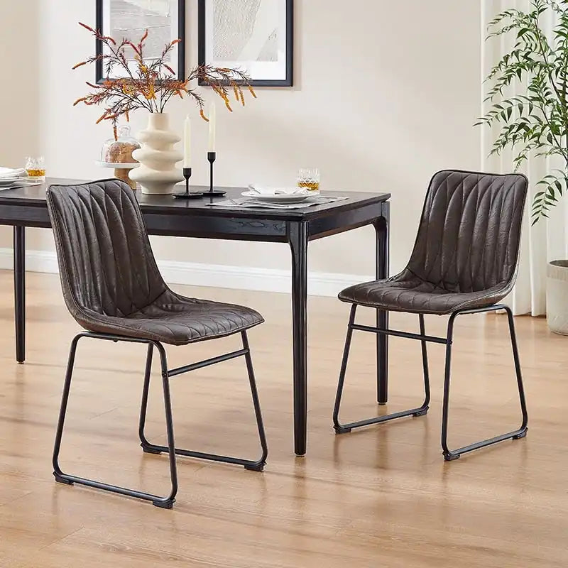 Chaise de salle à manger en similicuir (lot de 2)