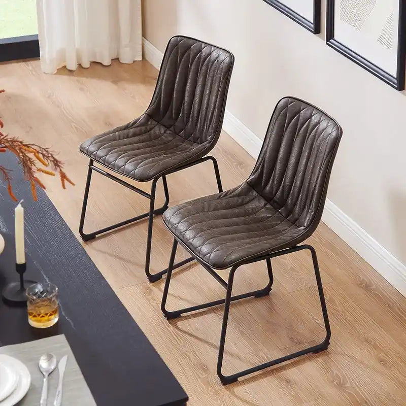 Chaise de salle à manger en similicuir (lot de 2)