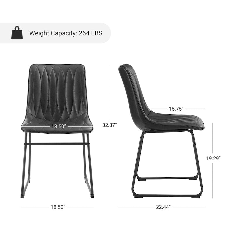 Chaise de salle à manger en similicuir (lot de 2)