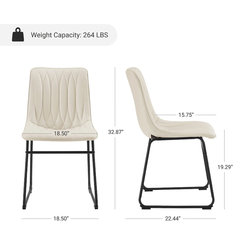Chaise de salle à manger en similicuir (lot de 2)