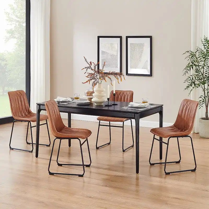 Chaise de salle à manger en similicuir (lot de 2)