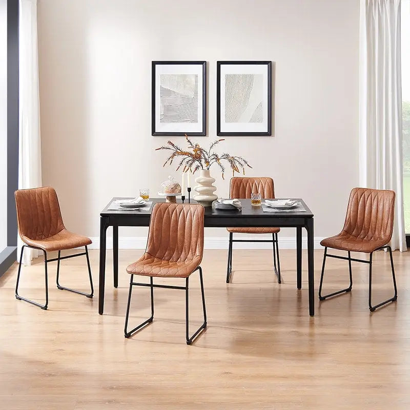 Chaise de salle à manger en similicuir (lot de 2)