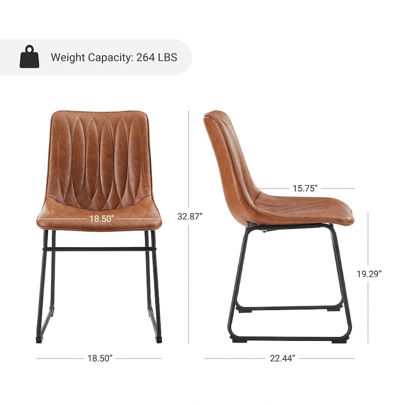 Chaise de salle à manger en similicuir (lot de 2)