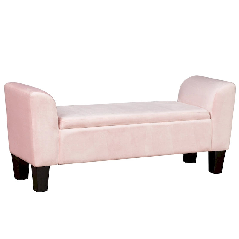 Banc de rangement ottoman en velours – 16,5L x 55W x 23H