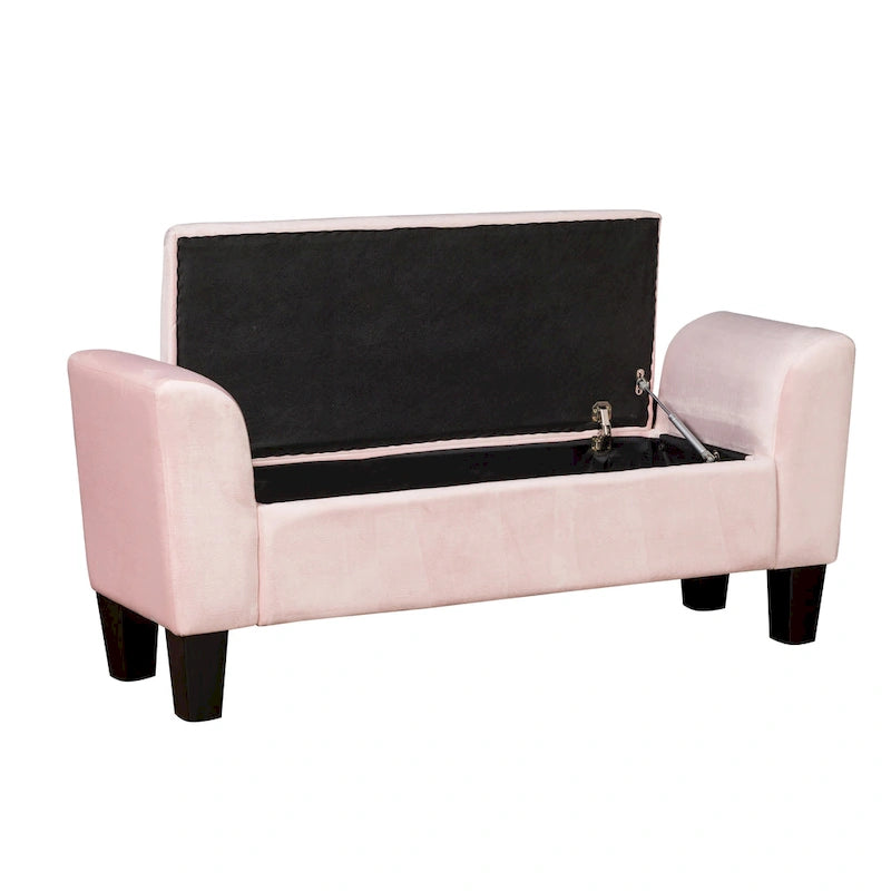 Banc de rangement ottoman en velours – 16,5L x 55W x 23H