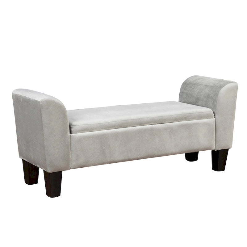 Banc de rangement ottoman en velours – 16,5L x 55W x 23H