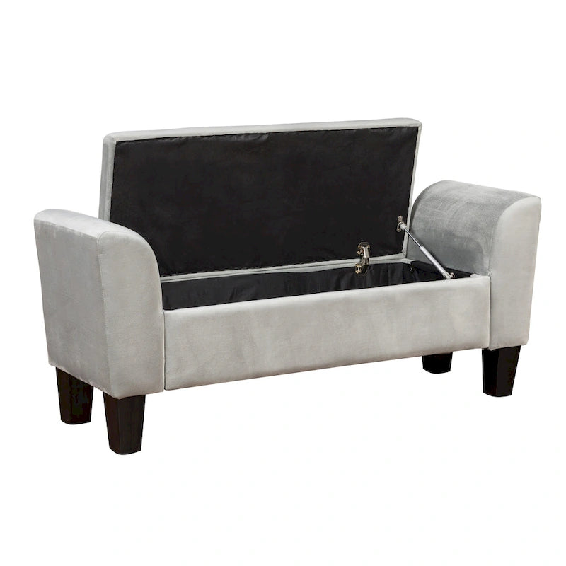 Banc de rangement ottoman en velours – 16,5L x 55W x 23H