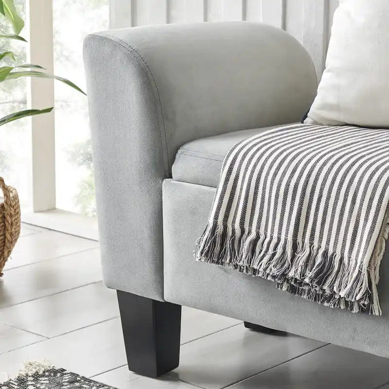 Banc de rangement ottoman en velours – 16,5L x 55W x 23H