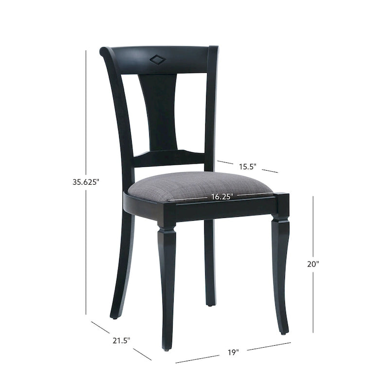 Chaise de salle à manger en bois massif (lot de 2)