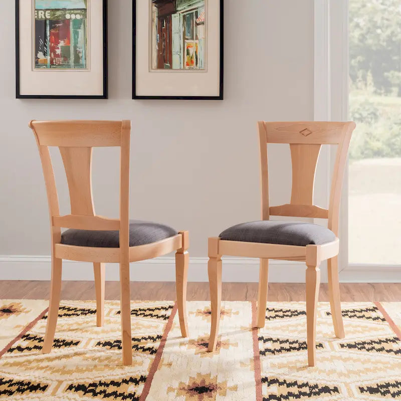 Chaise de salle à manger en bois massif (lot de 2)